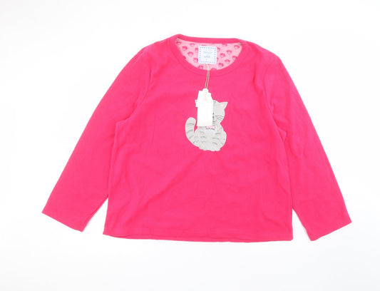 Snuggly and warm Womens Pink Round Neck  Polyester Pullover Jumper Size L