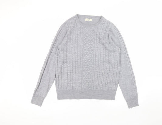 Matalan Womens Grey Round Neck  Acrylic Pullover Jumper Size 12