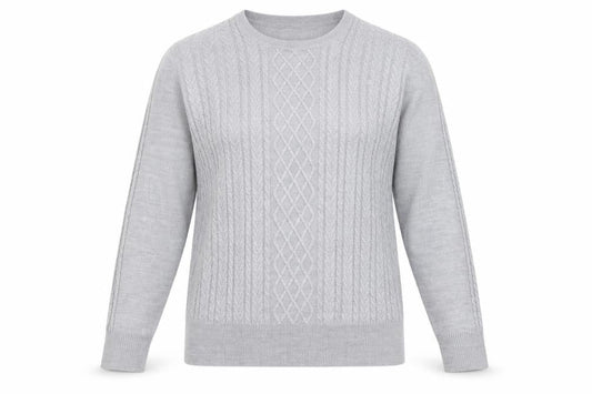 Matalan Womens Grey Round Neck  Acrylic Pullover Jumper Size 12