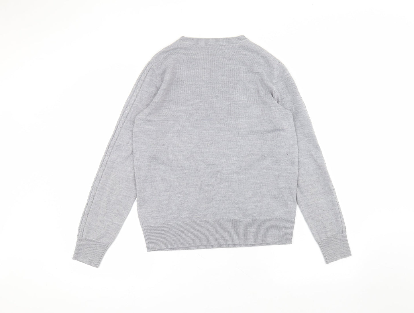 Matalan Womens Grey Round Neck  Acrylic Pullover Jumper Size 12