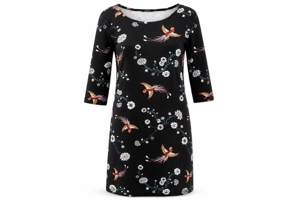 ESMARA Womens Black  Viscose A-Line  Size M  Round Neck