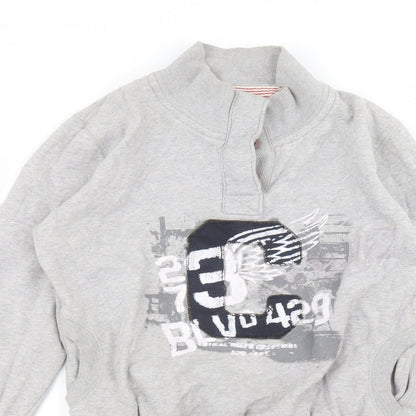 Next Womens Grey Round Neck  Cotton Pullover Jumper Size 10