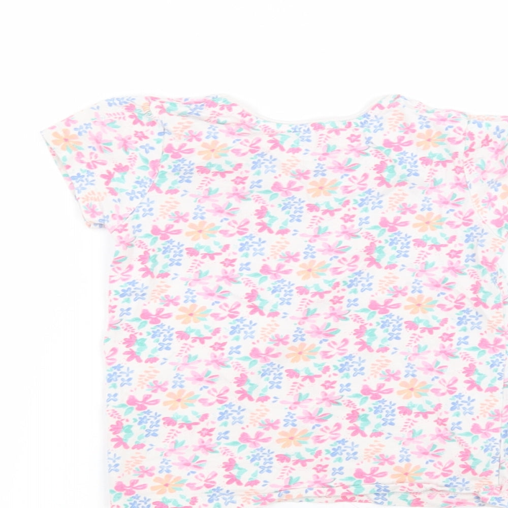 Primark Girls White  Cotton Basic T-Shirt Size 4-5 Years Round Neck