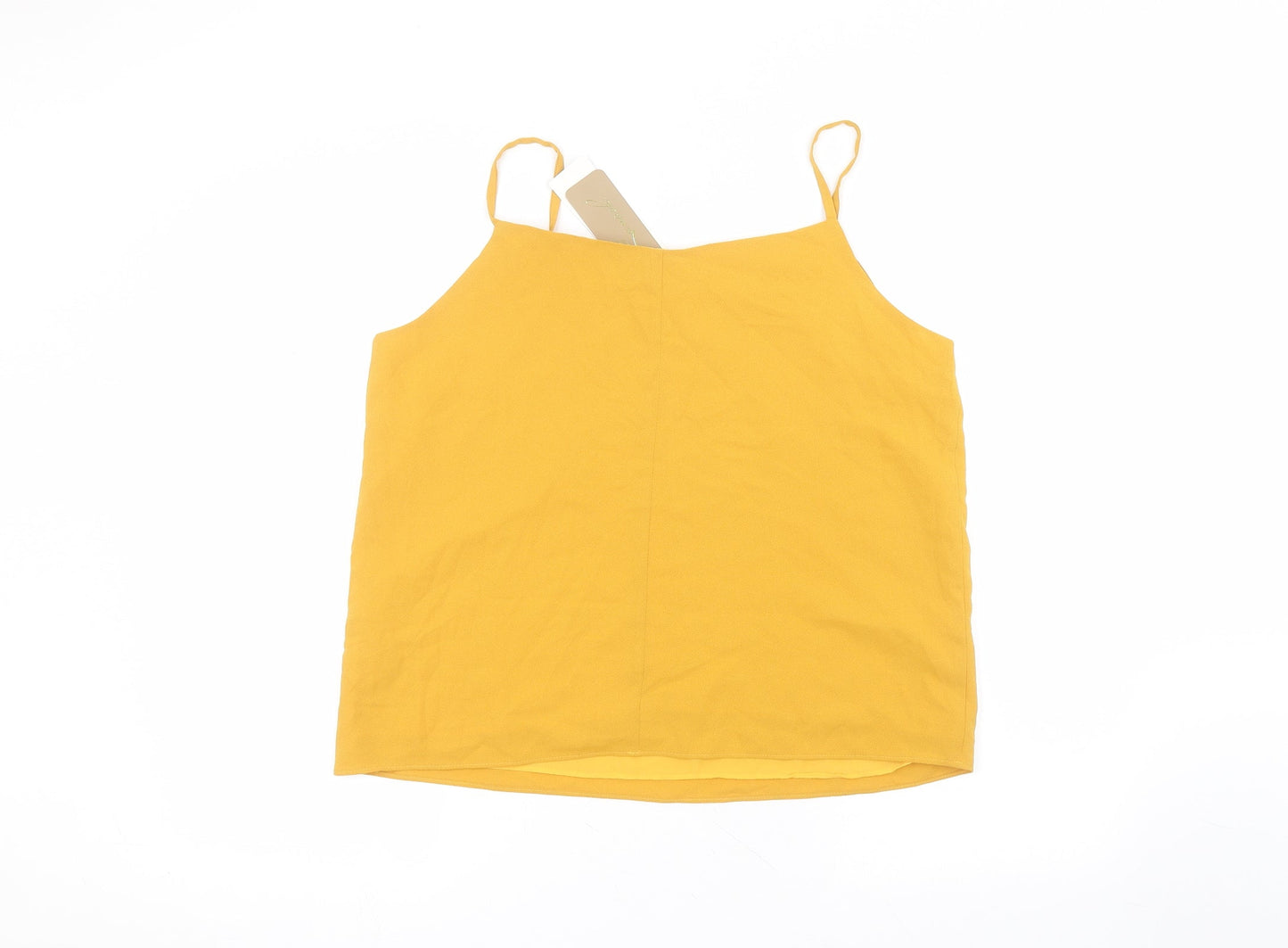 Remesh Womens Yellow  Polyester Basic Blouse Size 2XL Round Neck