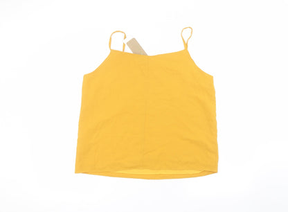 Preloved Remesh Womens Yellow  Polyester Basic Blouse Size 2XL Round Neck - Back