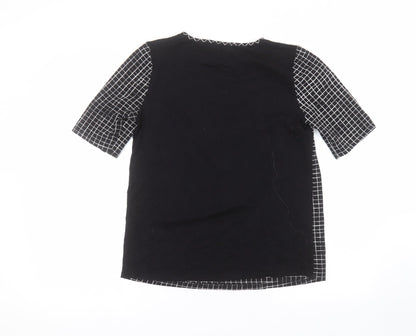 Matalan Womens Black  Polyester Basic T-Shirt Size 10 Round Neck