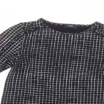 Matalan Womens Black  Polyester Basic T-Shirt Size 10 Round Neck