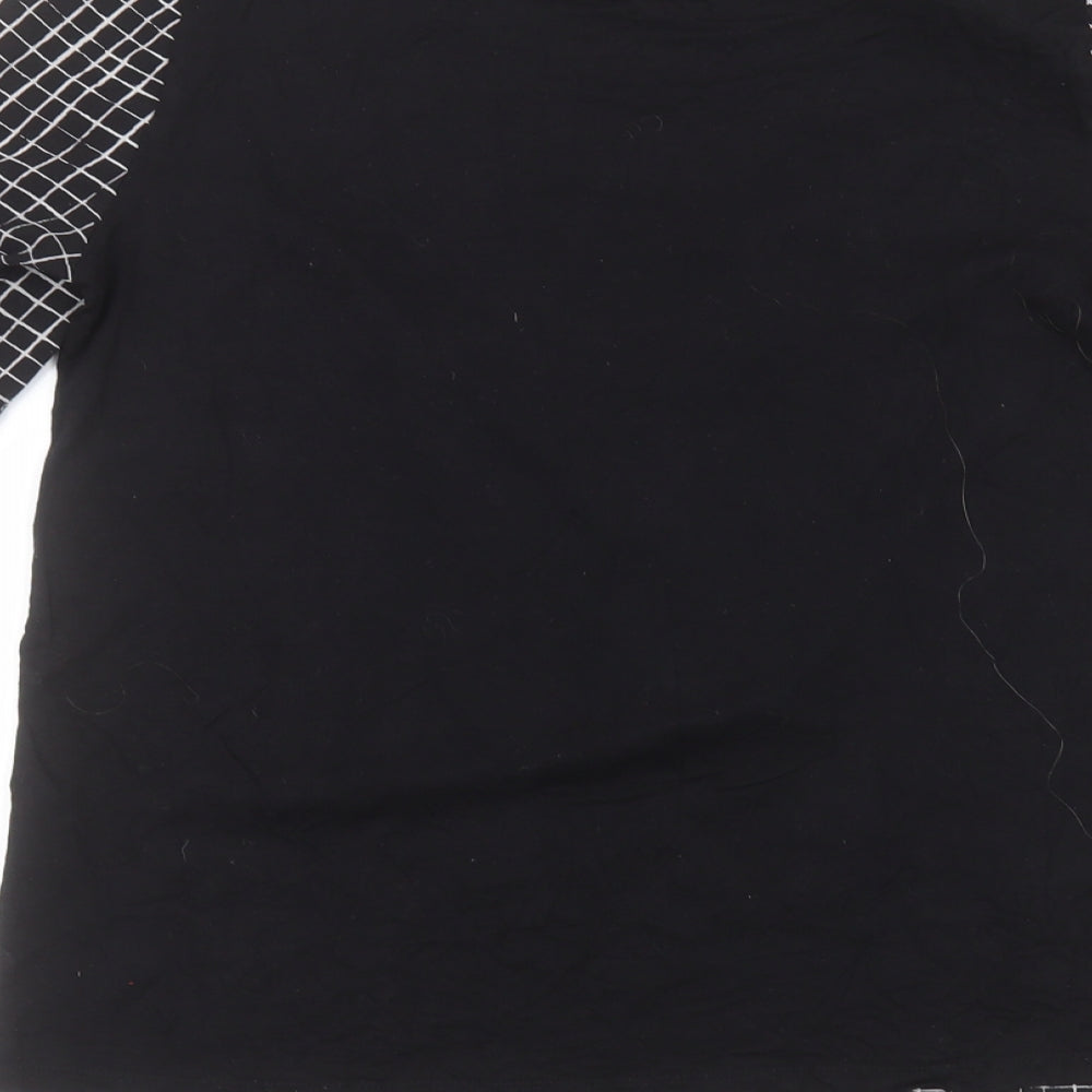 Matalan Womens Black  Polyester Basic T-Shirt Size 10 Round Neck