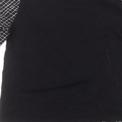 Matalan Womens Black  Polyester Basic T-Shirt Size 10 Round Neck