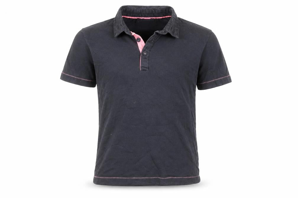 Marks & Spencer Girls Black  Cotton Basic Polo Size 7-8 Years Collared