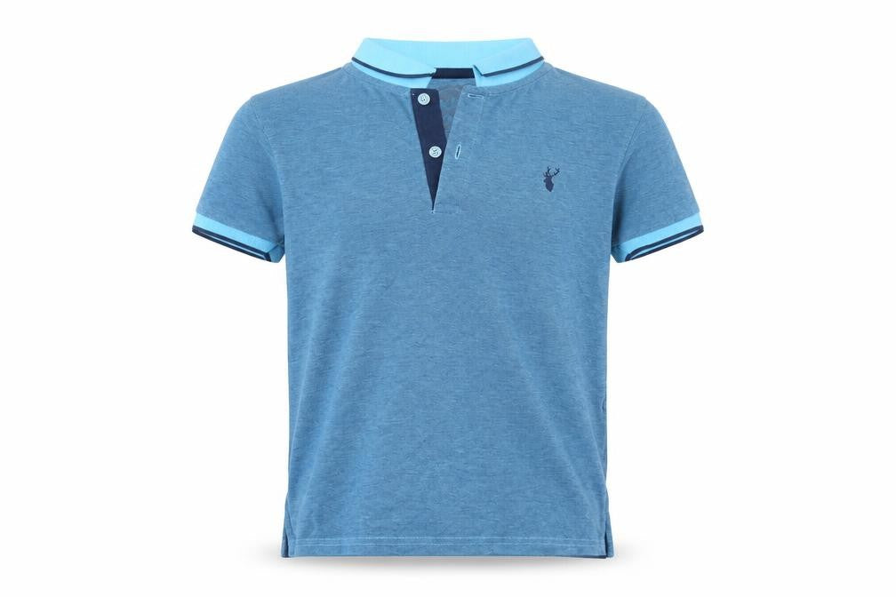 Blue Zoo Girls Blue  Cotton Basic Polo Size 8-9 Years Collared