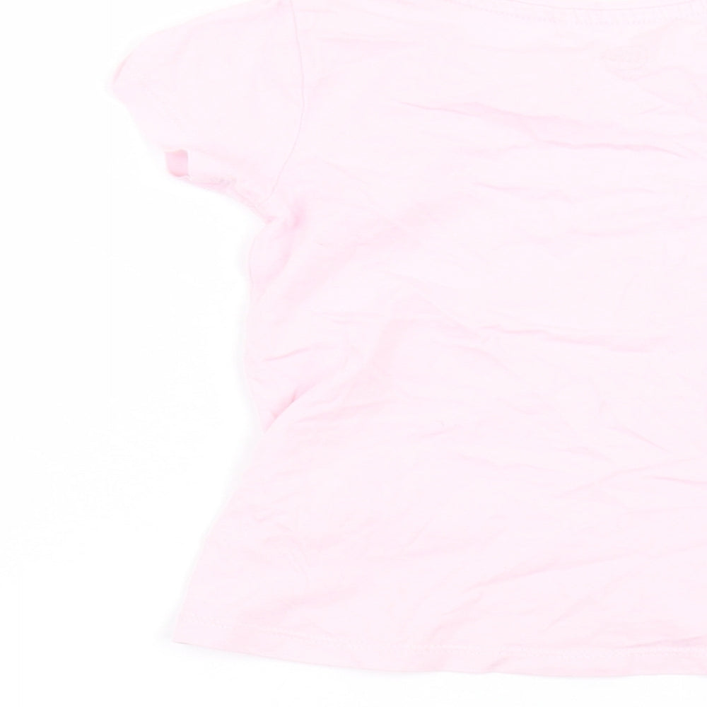 cool club Girls Pink  Cotton Basic T-Shirt Size 5 Years Round Neck