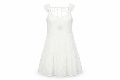 New Look Womens White  Viscose A-Line  Size M  Round Neck