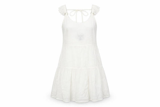 New Look Womens White  Viscose A-Line  Size M  Round Neck