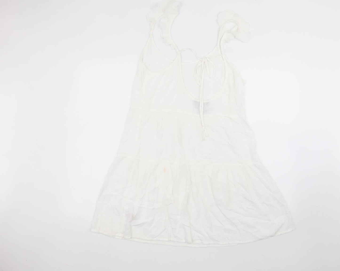 New Look Womens White  Viscose A-Line  Size M  Round Neck