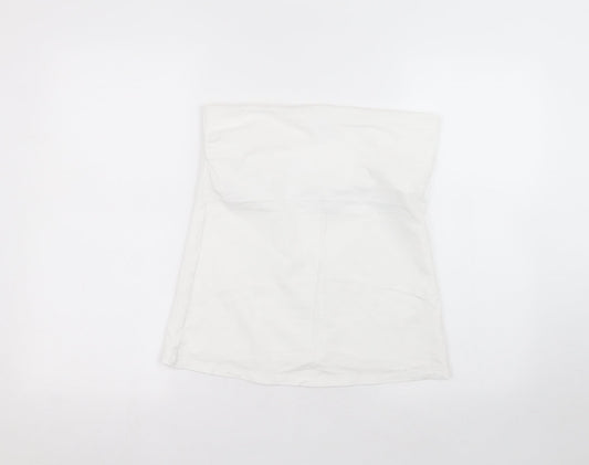 Matalan Womens White  Cotton Basic Blouse Size 14 Off the Shoulder