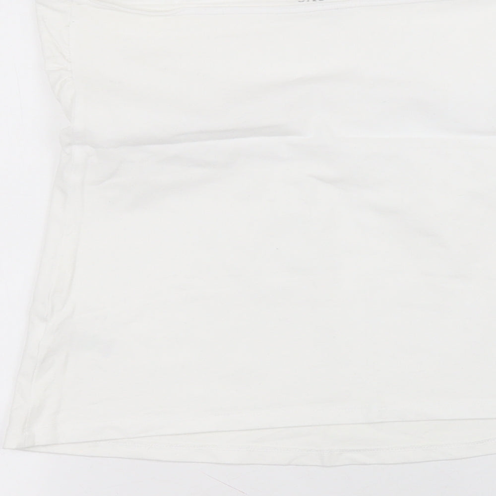Matalan Womens White  Cotton Basic Blouse Size 14 Off the Shoulder