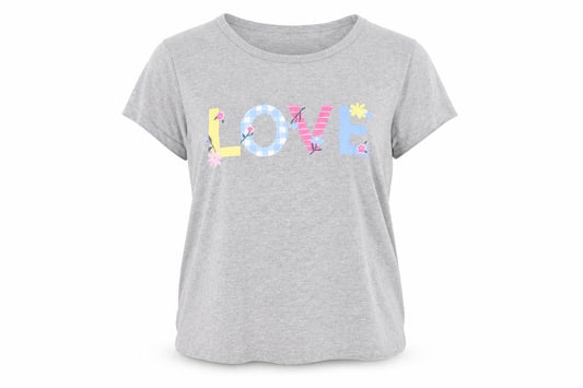 Love To Dream Womens Grey  Cotton Basic T-Shirt Size 12 Round Neck