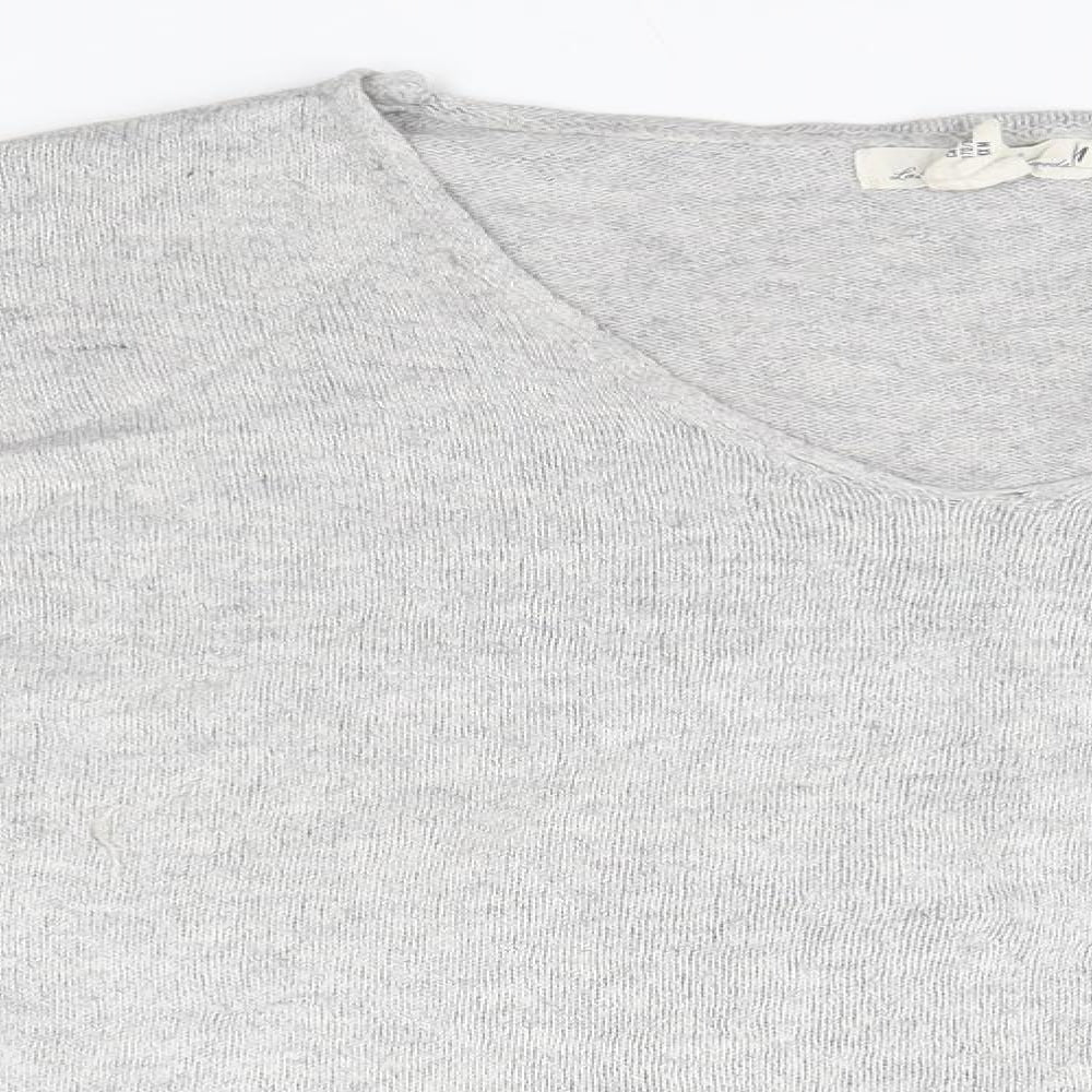 H&M Mens Grey V-Neck  Cotton Pullover Jumper Size M