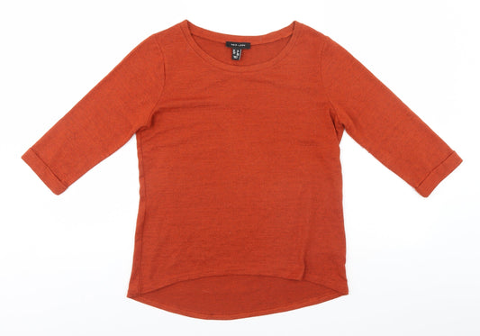 New Look Womens Orange Round Neck  Polyester Pullover Jumper Size 10