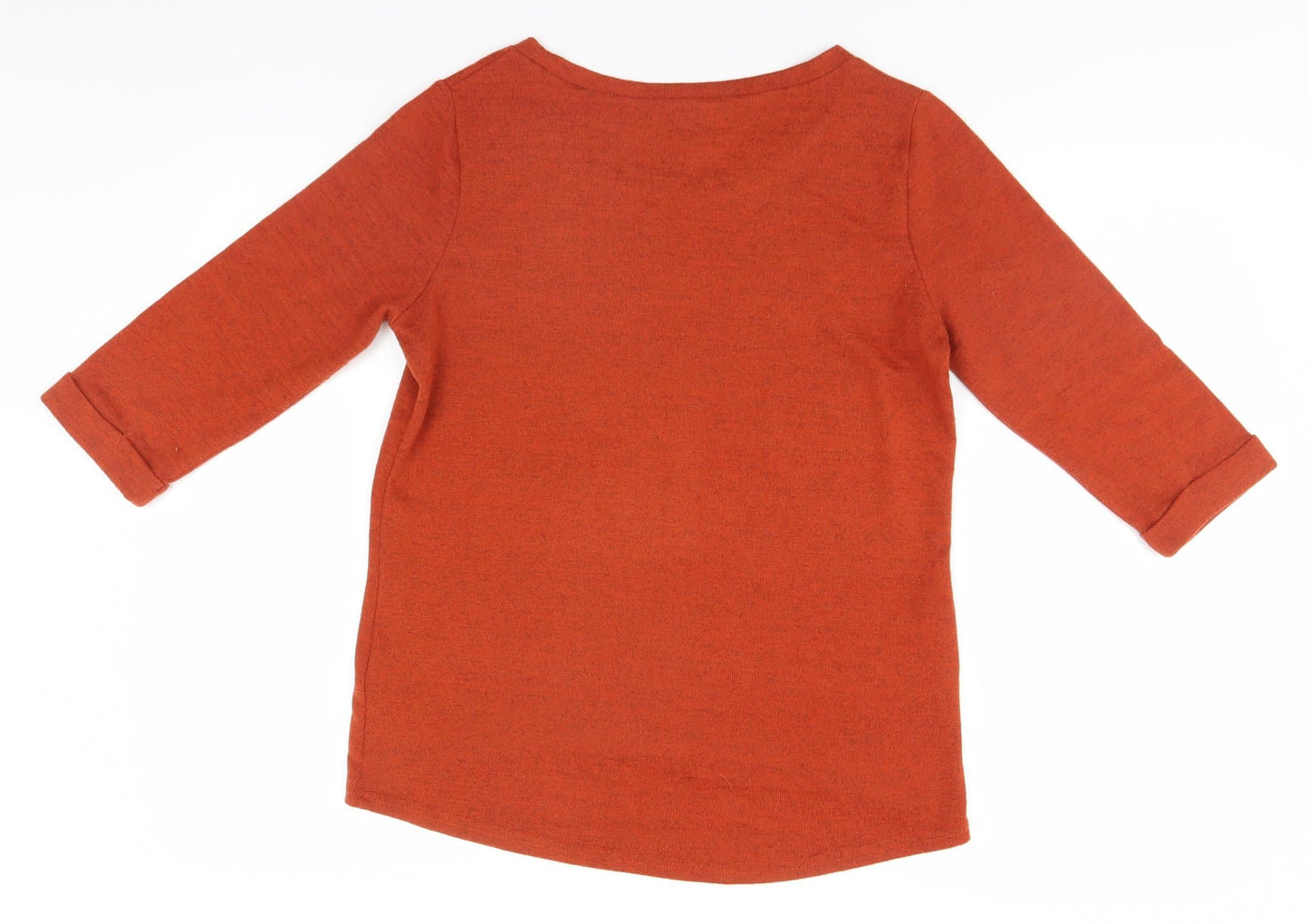 New Look Womens Orange Round Neck  Polyester Pullover Jumper Size 10