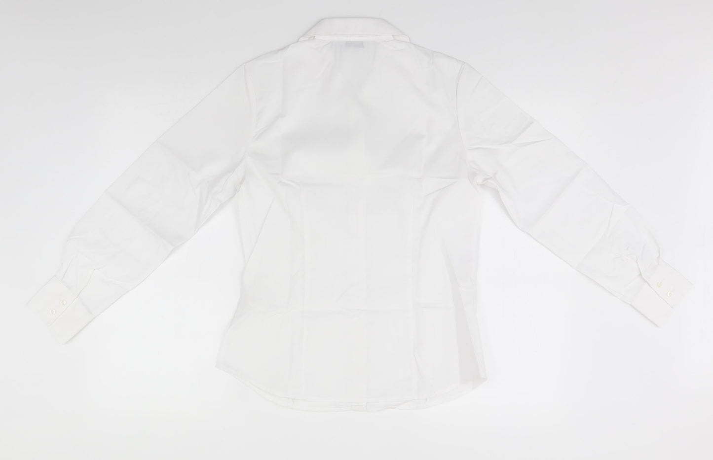 disley Womens White  Polyester Basic Button-Up Size 8 Collared