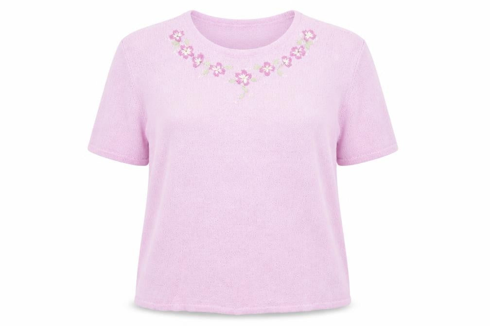EWM Womens Pink Round Neck  Acrylic Pullover Jumper Size 18