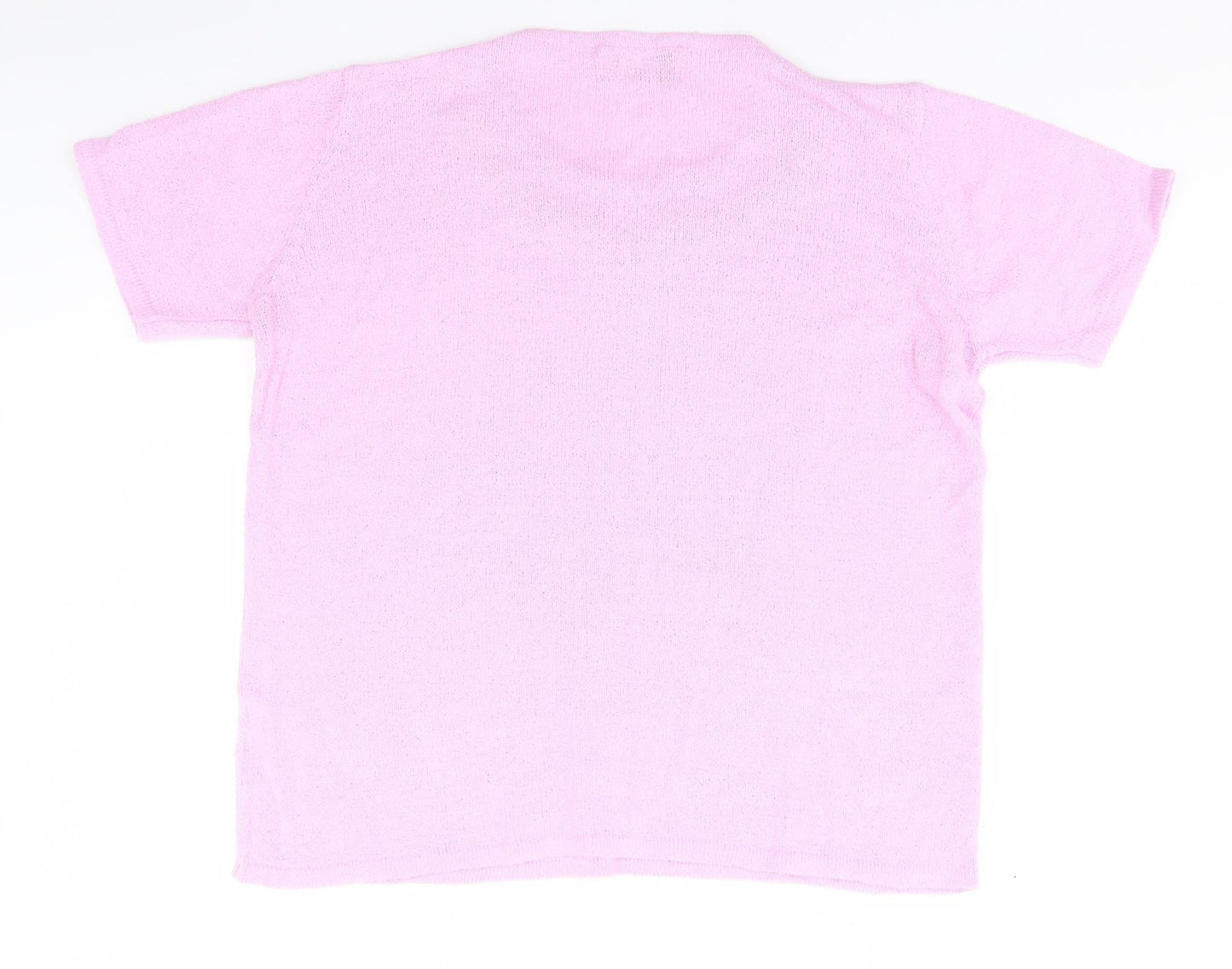 EWM Womens Pink Round Neck  Acrylic Pullover Jumper Size 18