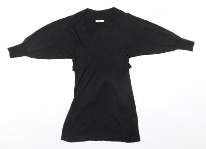 Womens Black  Viscose A-Line  Size S  Round Neck