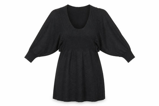 Womens Black  Viscose A-Line  Size S  Round Neck