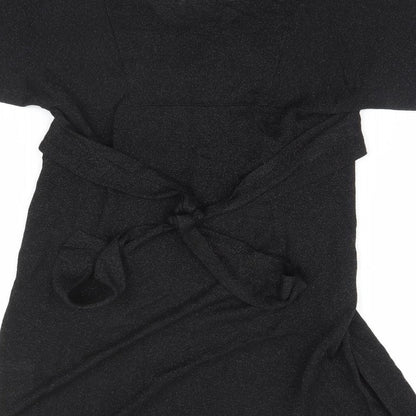 Womens Black  Viscose A-Line  Size S  Round Neck