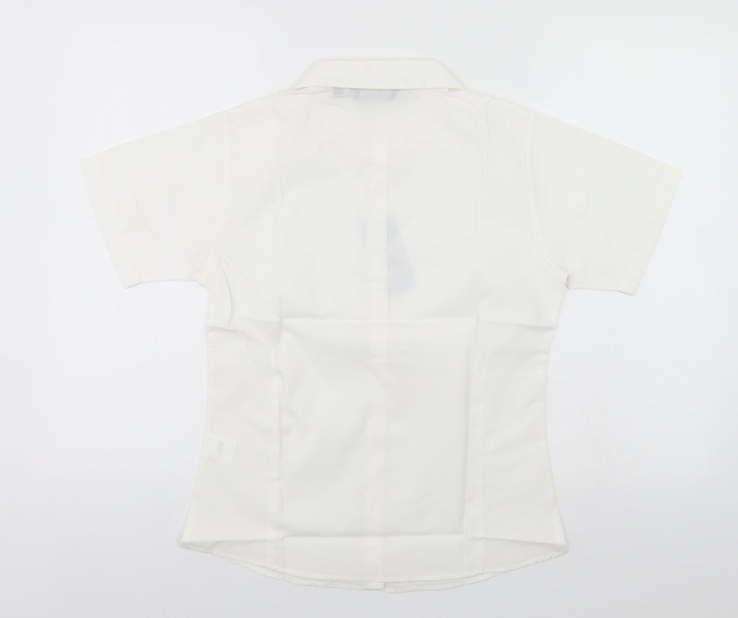 Premier Womens White  Polyester Basic Button-Up Size 8 Collared