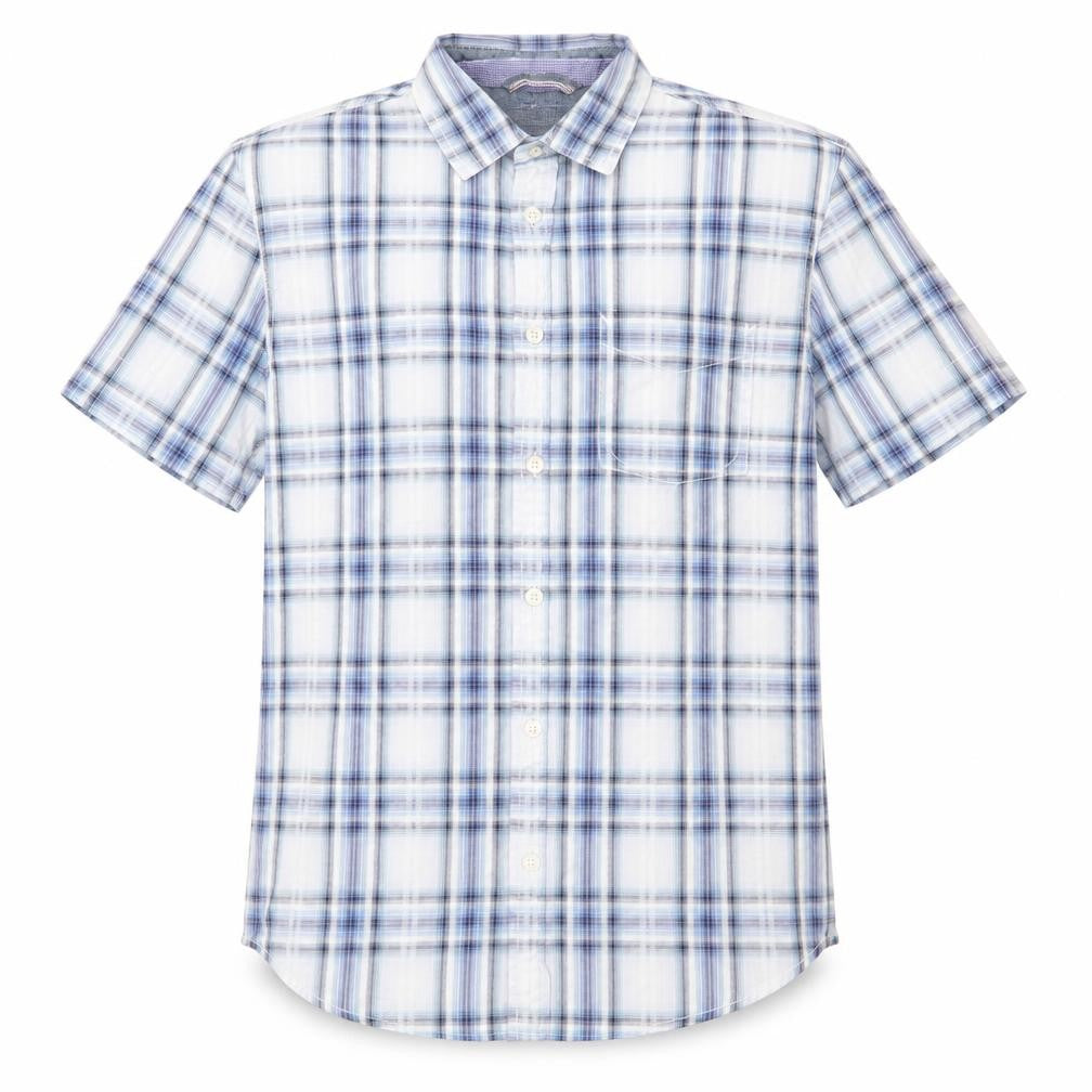 St George by Duffer Mens Blue Check Cotton  Button-Up Size M Collared  - Blue White Grey Check