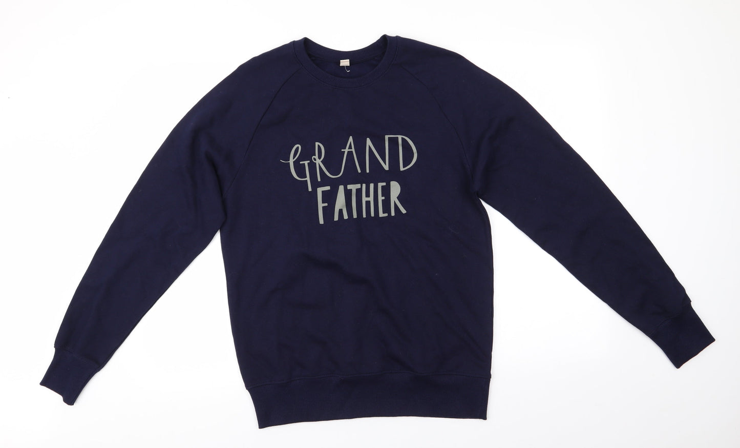 Earth Positive Mens Blue  Cotton Pullover Sweatshirt Size S   - Grand Father Navy Blue