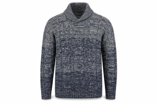 Cedarwood State Mens Blue Collared Pullover Jumper Size M - Fade to Blue Teal Grey Mix