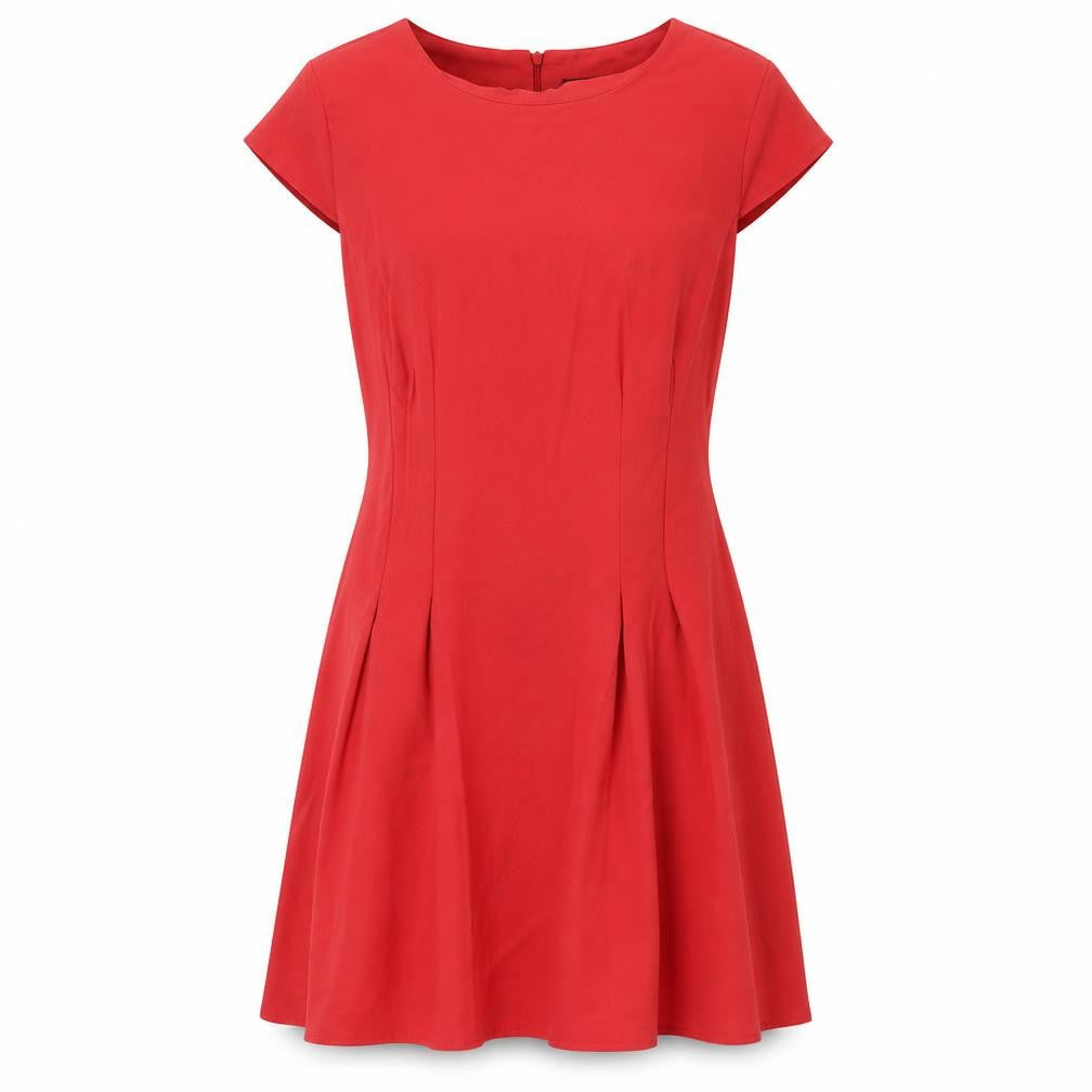 Definbitions Womens Red  Polyester Fit & Flare  Size 14  Round Neck