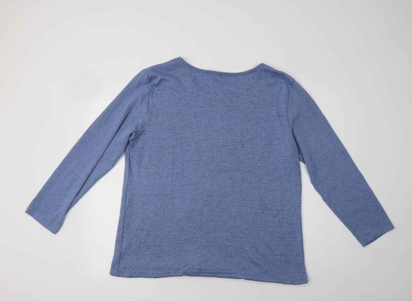 Ellie B. Womens Blue Crew Neck  Polyester Pullover Jumper Size XL