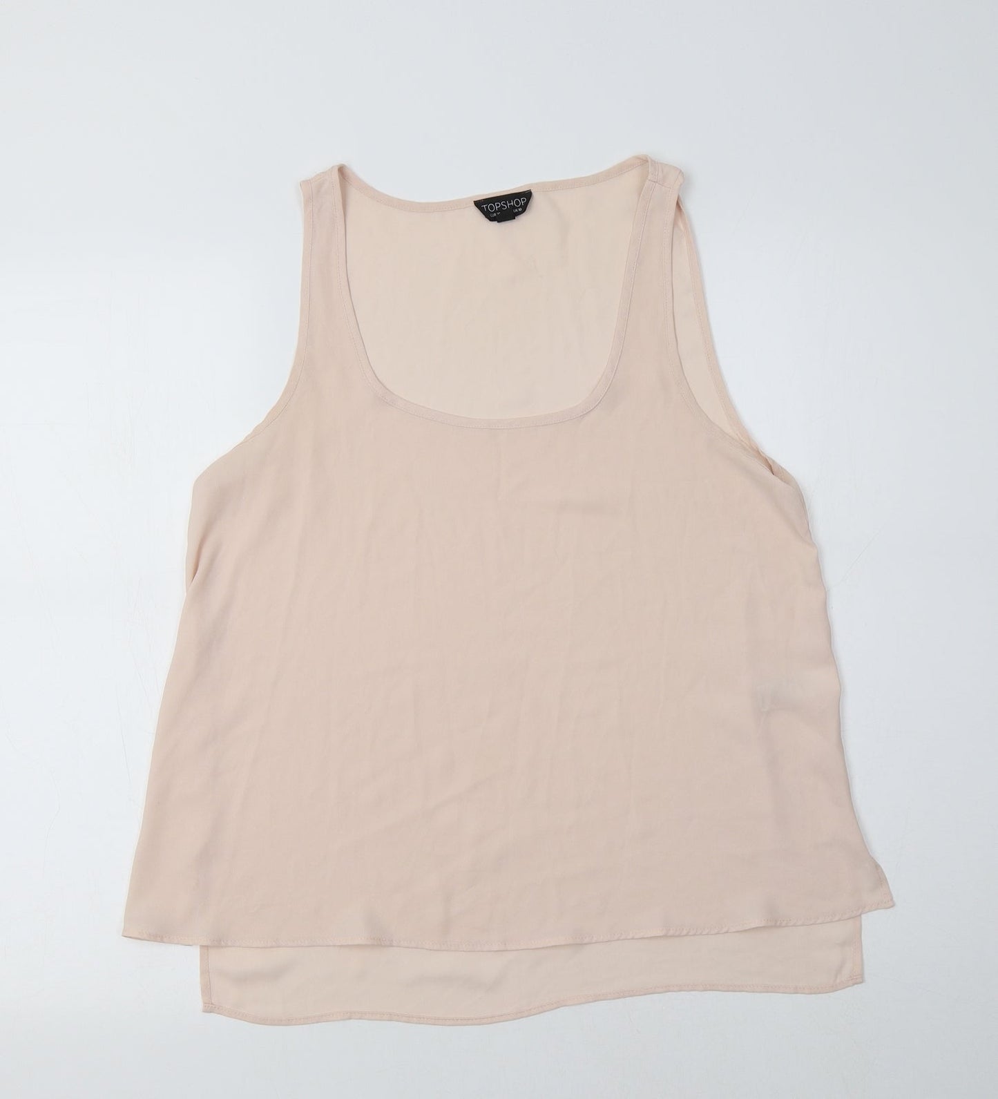 Topshop Womens Pink  Polyester Basic Tank Size 10 Scoop Neck