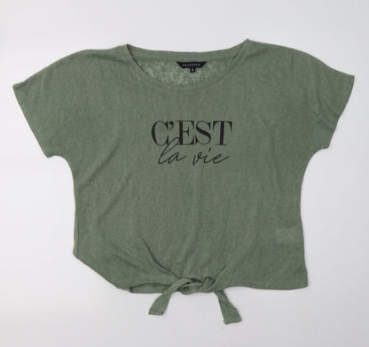 Peacocks Womens Green  Polyester Basic Blouse Size 10 Boat Neck - C'est La Vie