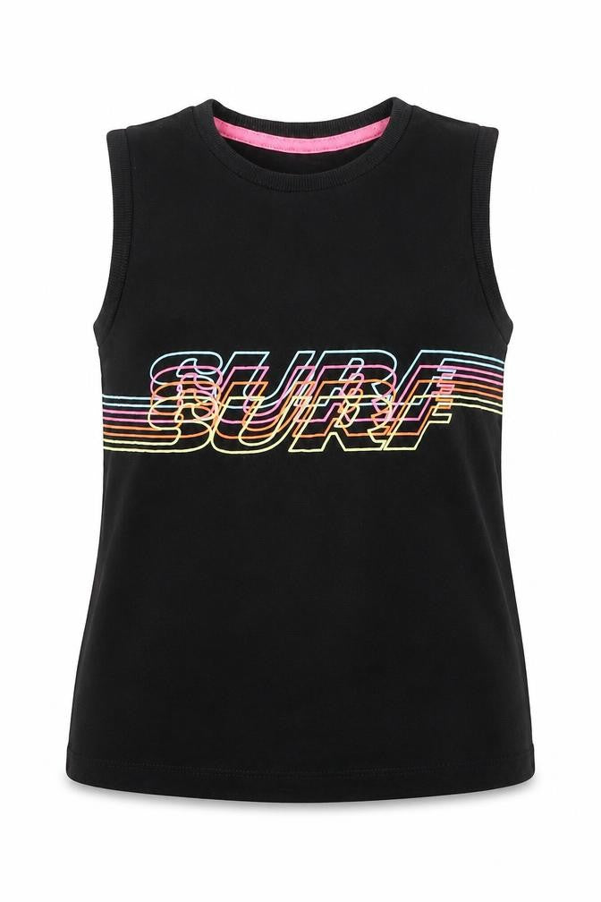 Matalan Girls Black  100% Cotton Basic Tank Size 6 Years Round Neck