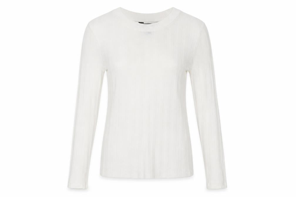 New Look Womens White  Polyester Basic Blouse Size 10 Round Neck