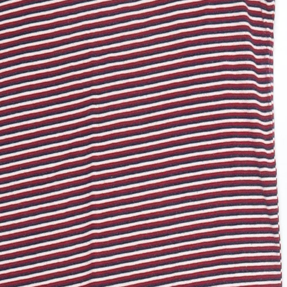 Shana Womens Red Striped 100% Cotton Tank Dress  Size L  Round Neck