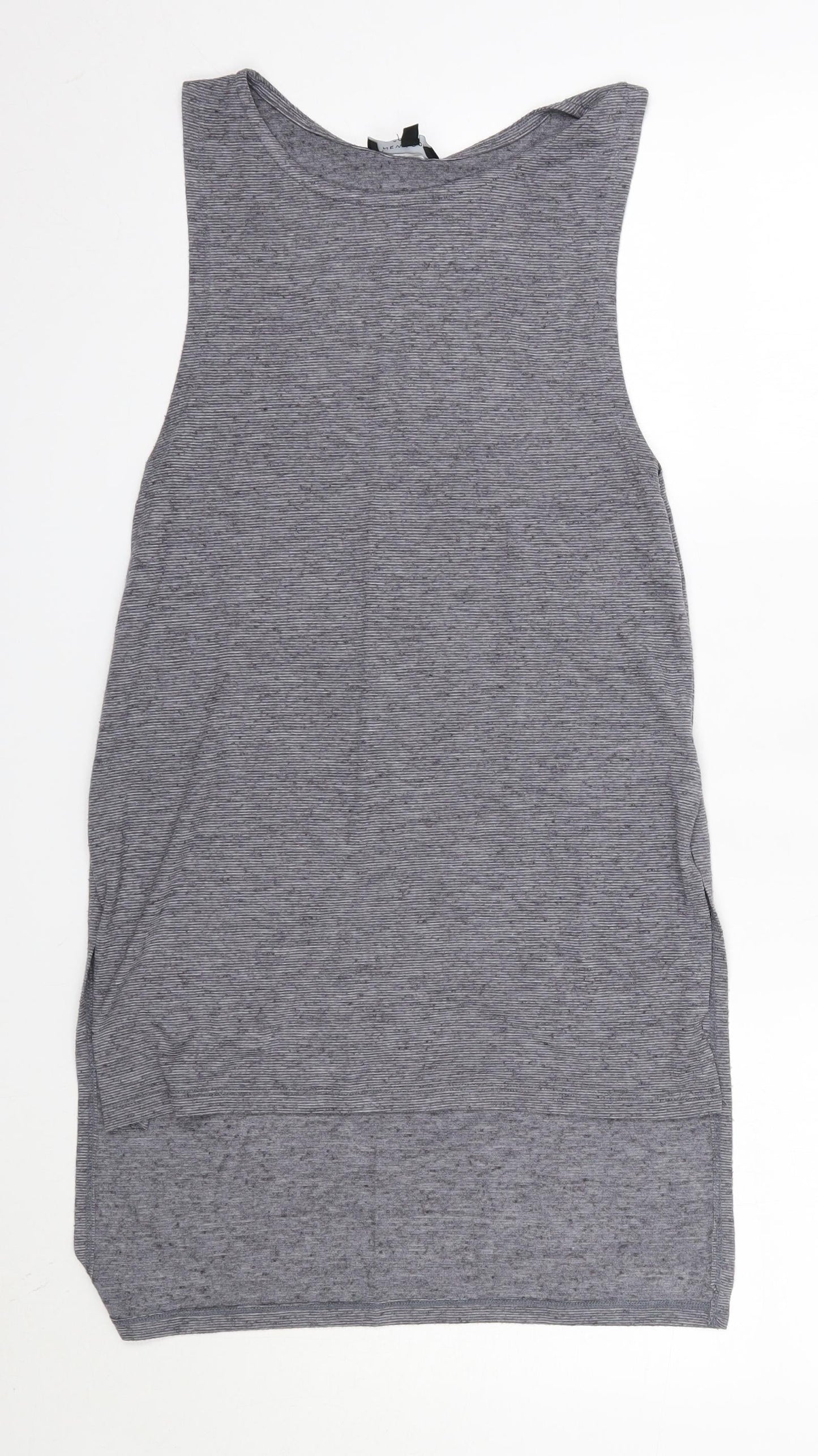 New Look Womens Grey  Polyester Basic Tank Size 8 Round Neck