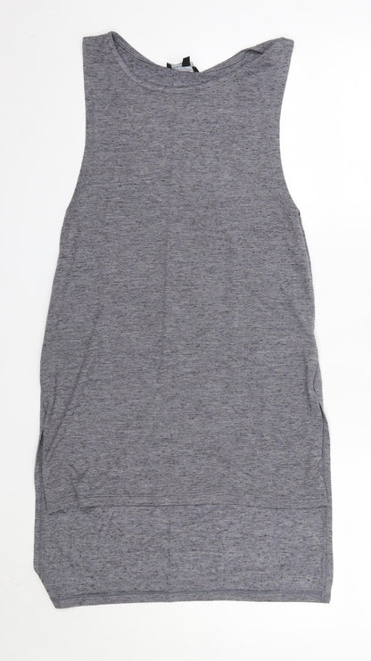 New Look Womens Grey  Polyester Basic Tank Size 8 Round Neck