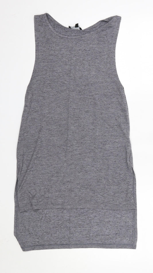 New Look Womens Grey  Polyester Basic Tank Size 8 Round Neck