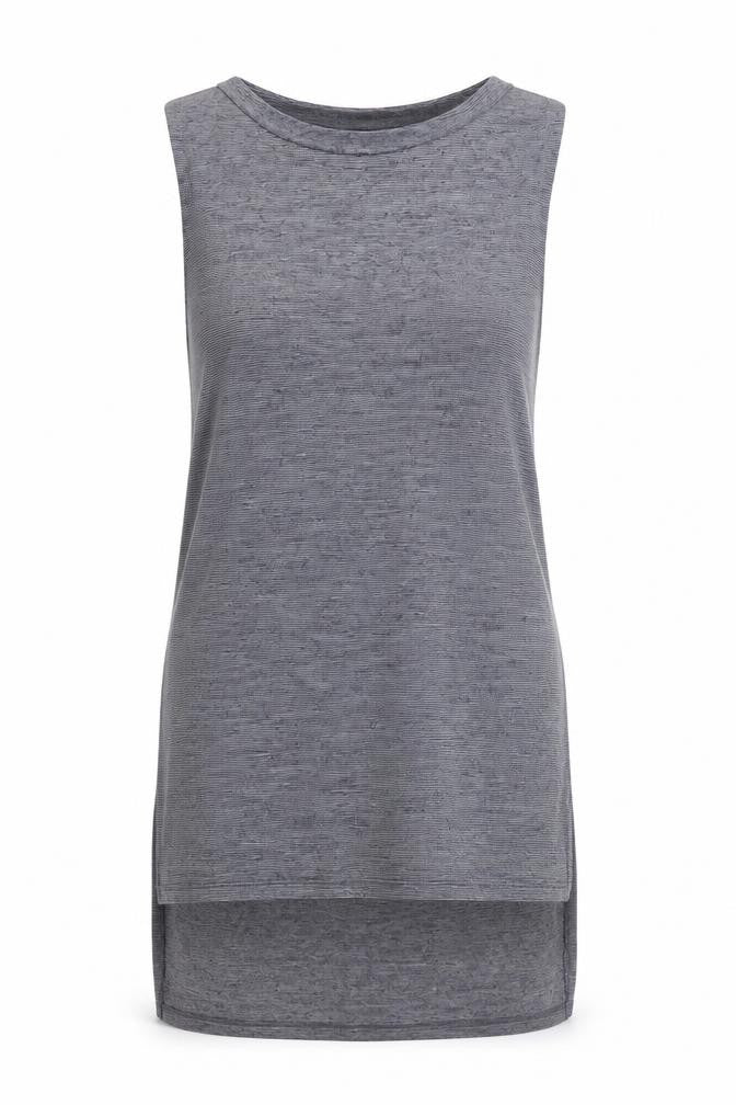 New Look Womens Grey  Polyester Basic Tank Size 8 Round Neck