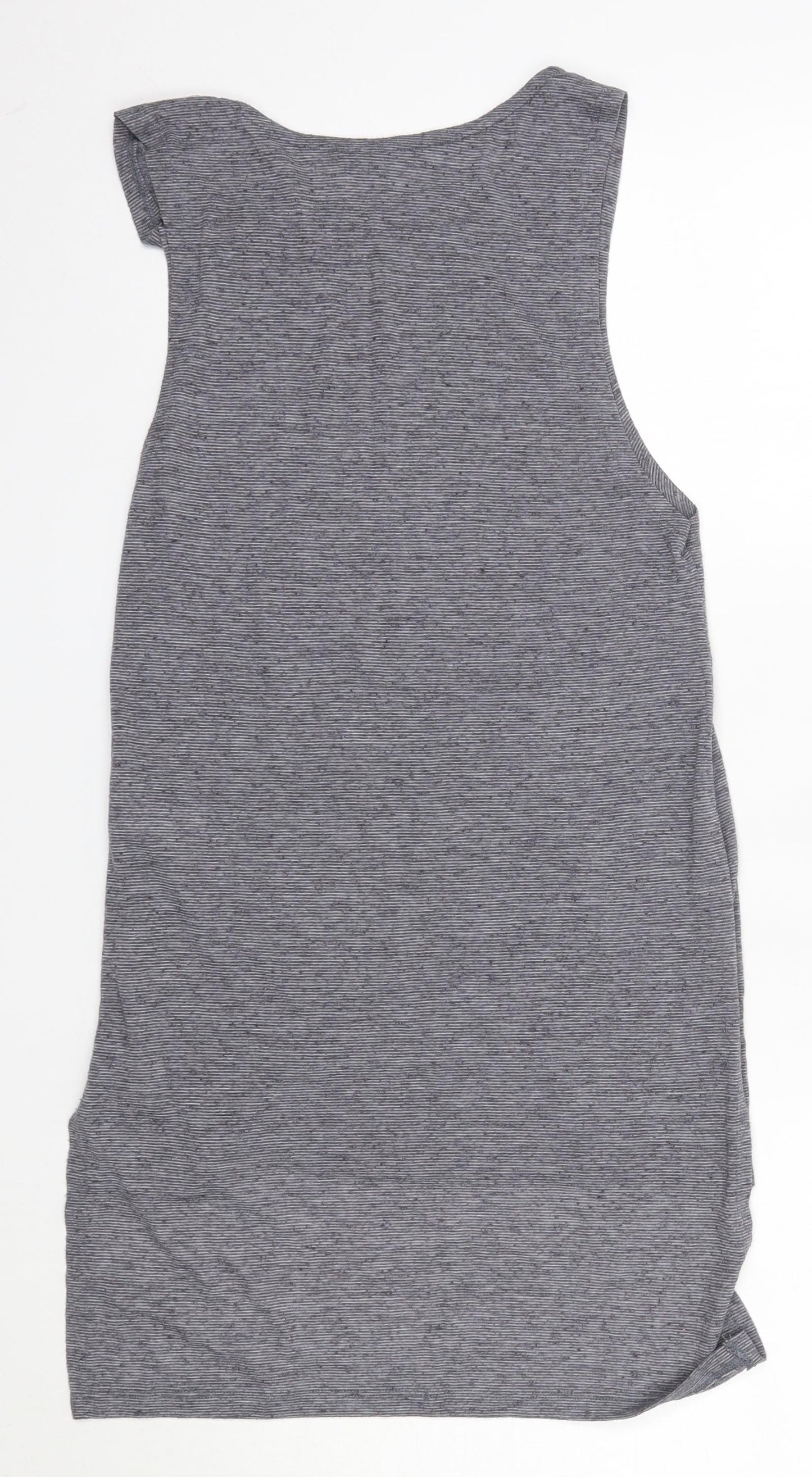 New Look Womens Grey  Polyester Basic Tank Size 8 Round Neck