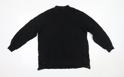 River Island Womens Black High Neck  Polyester Pullover Jumper Size S