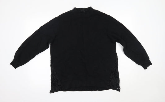River Island Womens Black High Neck  Polyester Pullover Jumper Size S
