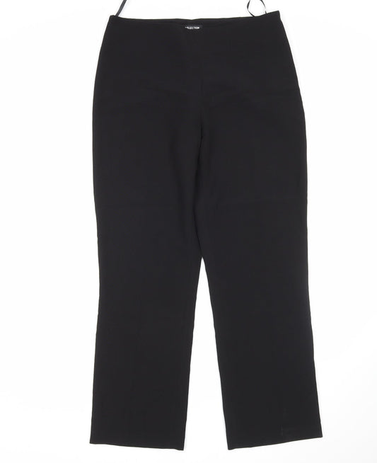 Debenhams Womens Black  Polyester Trousers  Size 12 L29 in Regular